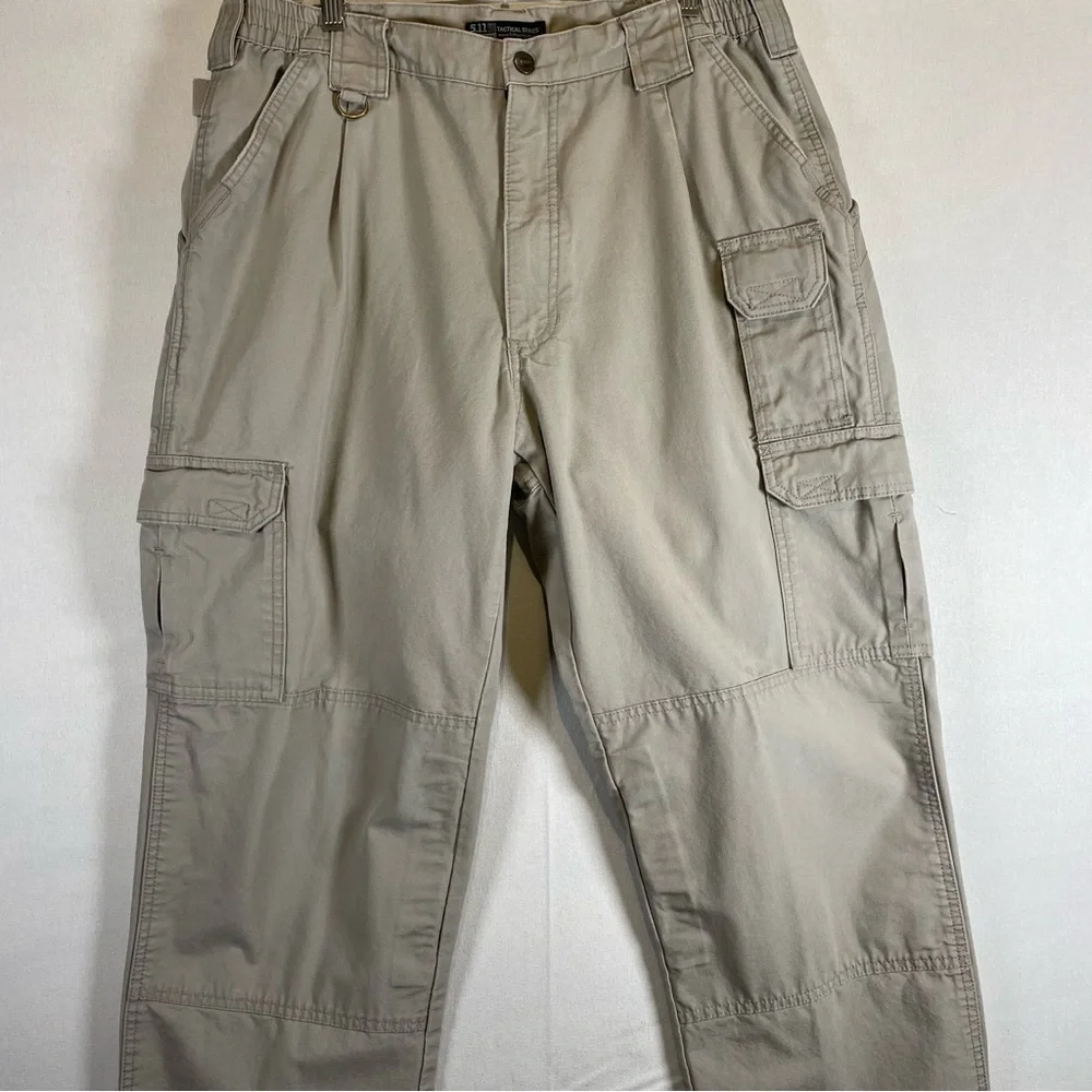 5.11 Tactical Cargo Pants Men’s 36x34 Khaki Cotton Canvas Style 74251